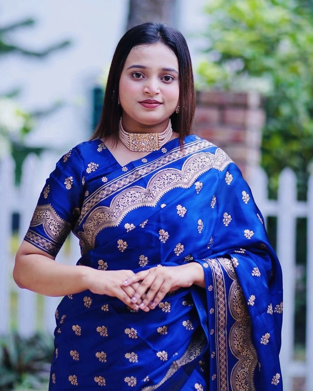 Imperial Sapphire Banarasi Silk Saree
