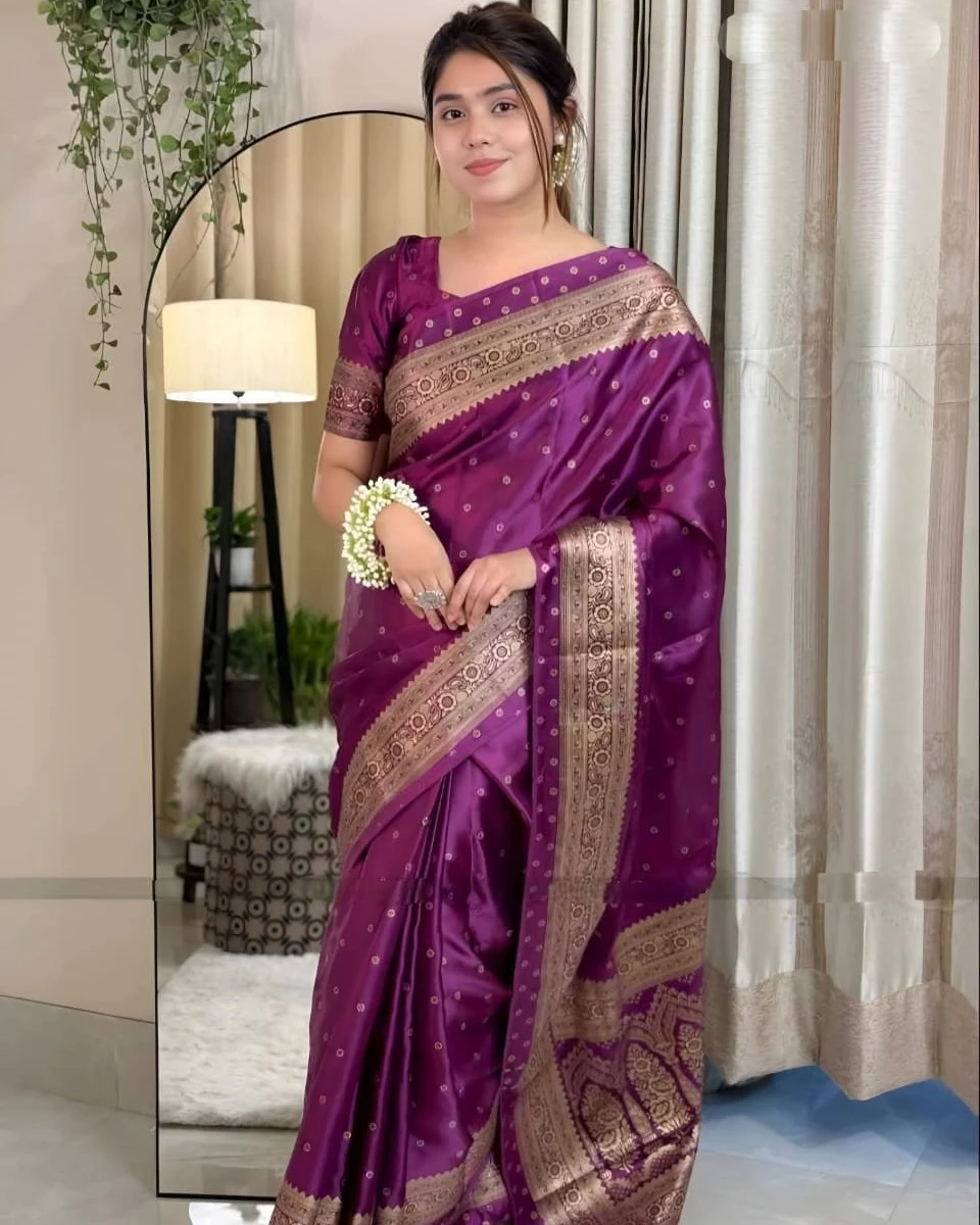 Majestic Purple Banarasi Saree