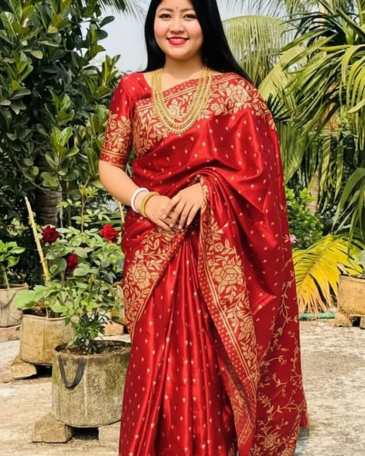 Ruby Rose Silk Saree