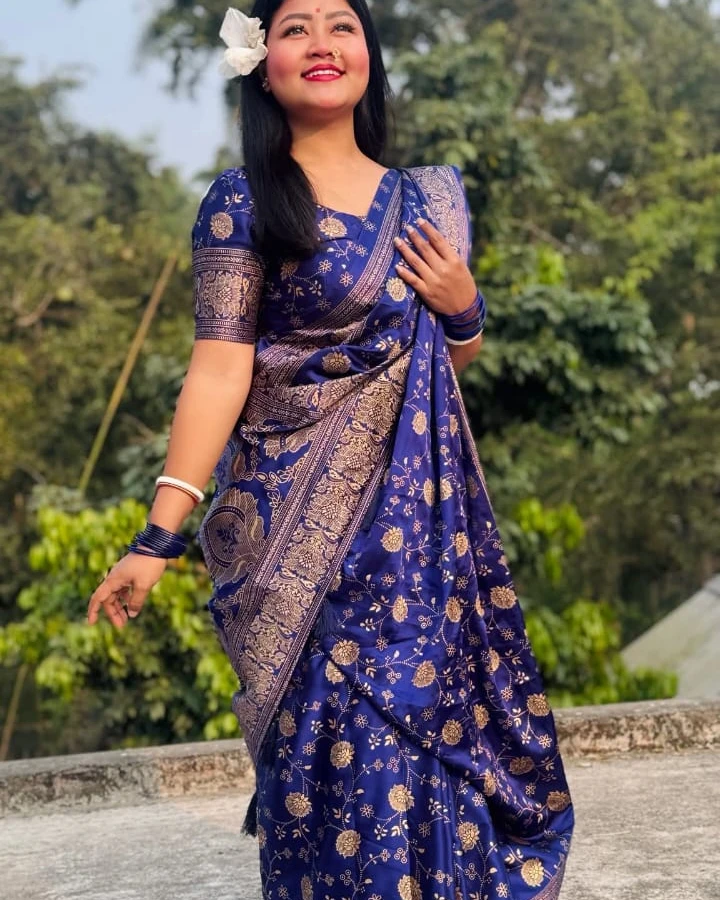 Royal Indigo Silk Saree