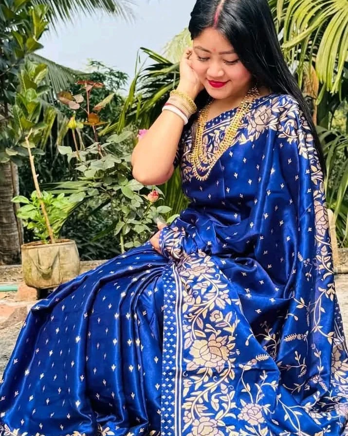 Royal Blue Celestial Silk Saree