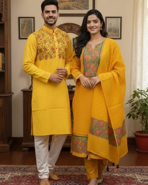 Mustard Yellow Garden Embroidery Set