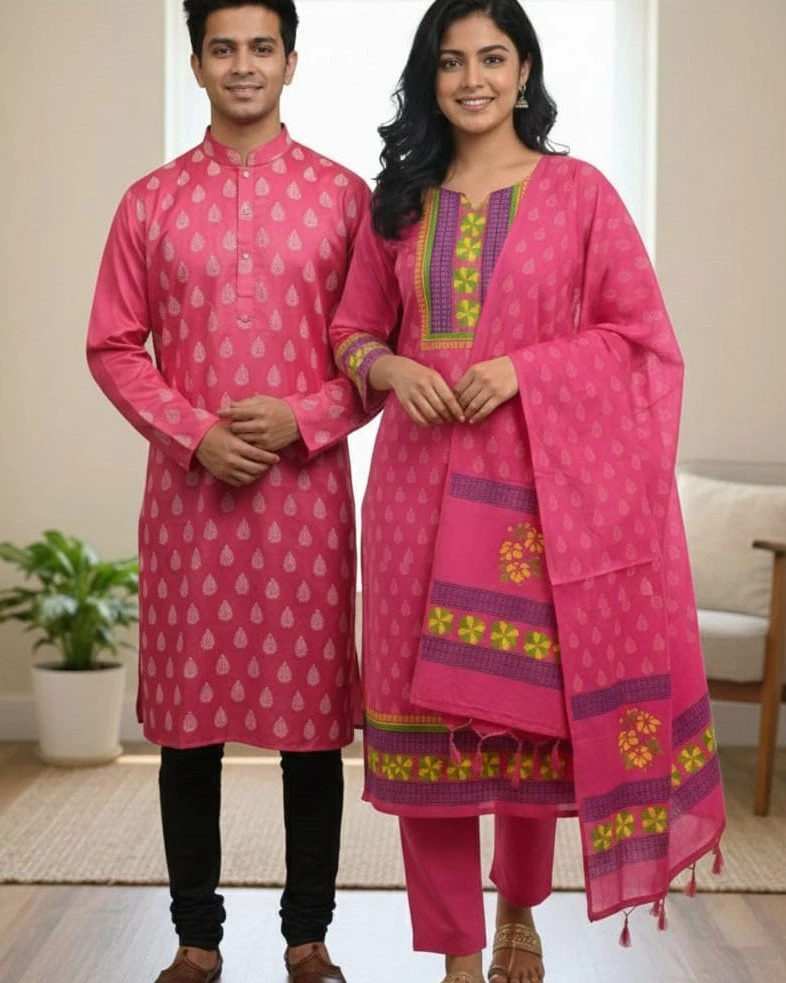 Deep Magenta Leaf Motif Set