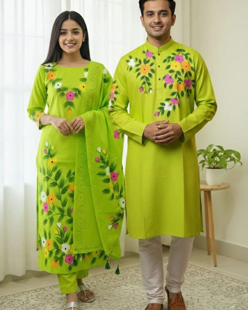 Lime Zest Garden Hand-Painted Set
