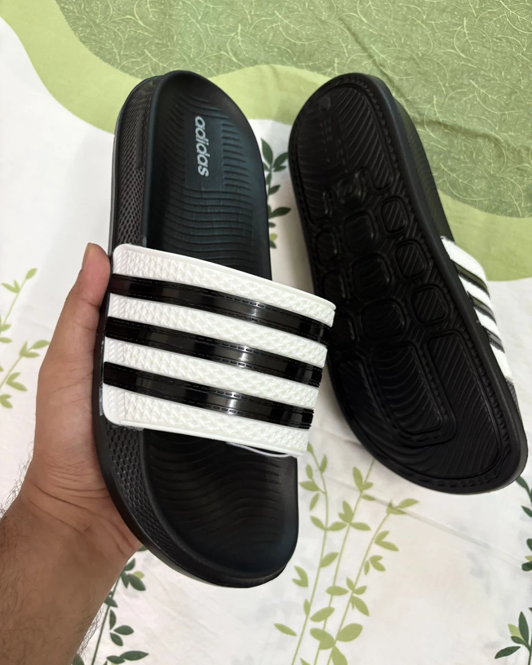Adidaas Black Strips Premium Slides- Imported From China