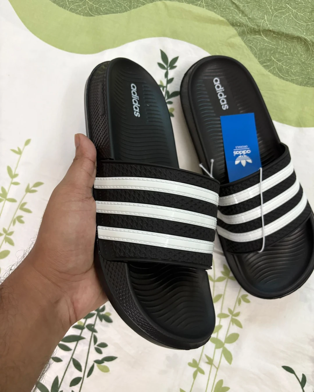 Adidaas White Strips Premium Slides- Imported From China