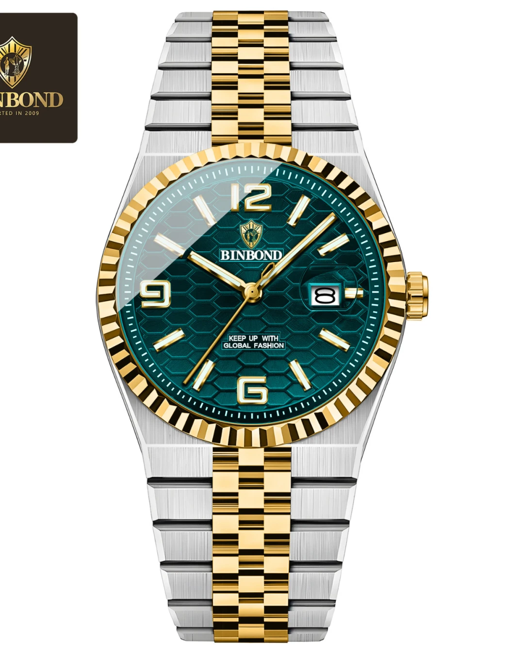 Binbond Imperial Cyan – Men’s Honeycomb Two-Tone Luxury Watch