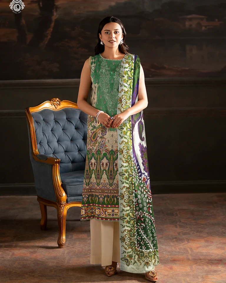Pakistani Sorrel by Gull Jee Unstitched – Emerald Heritage Bloom