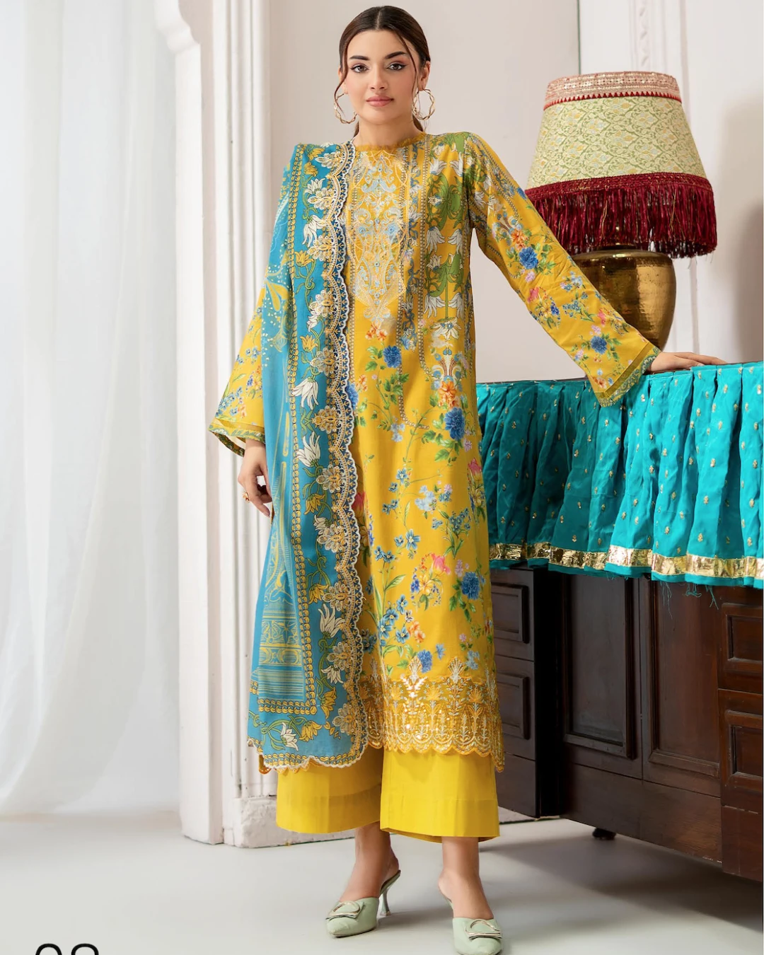 Pakistani Mahajal Vol. 16 by Gull Jee Unstitched – Canary Bloom Ring Edition