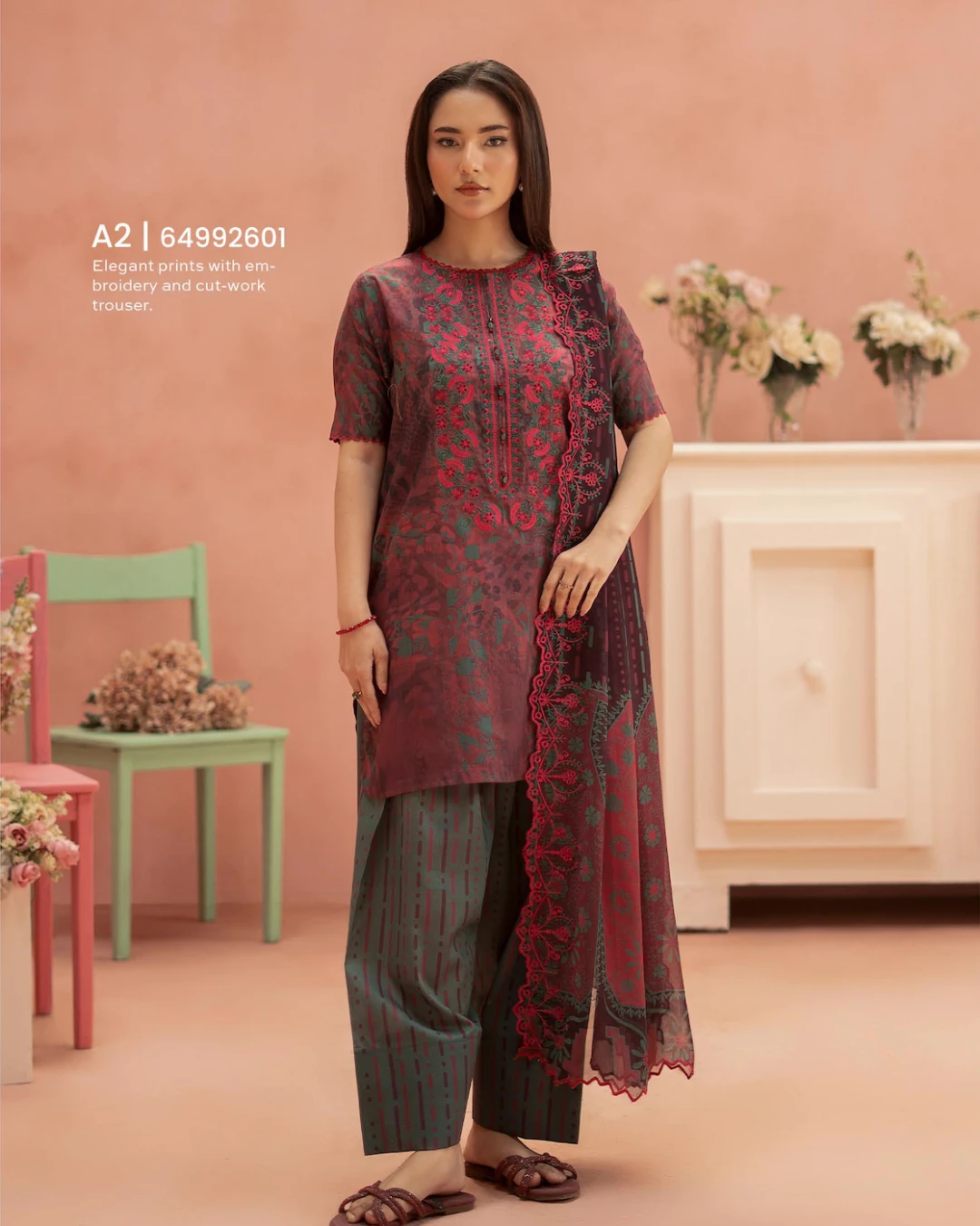 Pakistani Ziva by Gull Jee Unstitched – Charcoal Garnet Edition