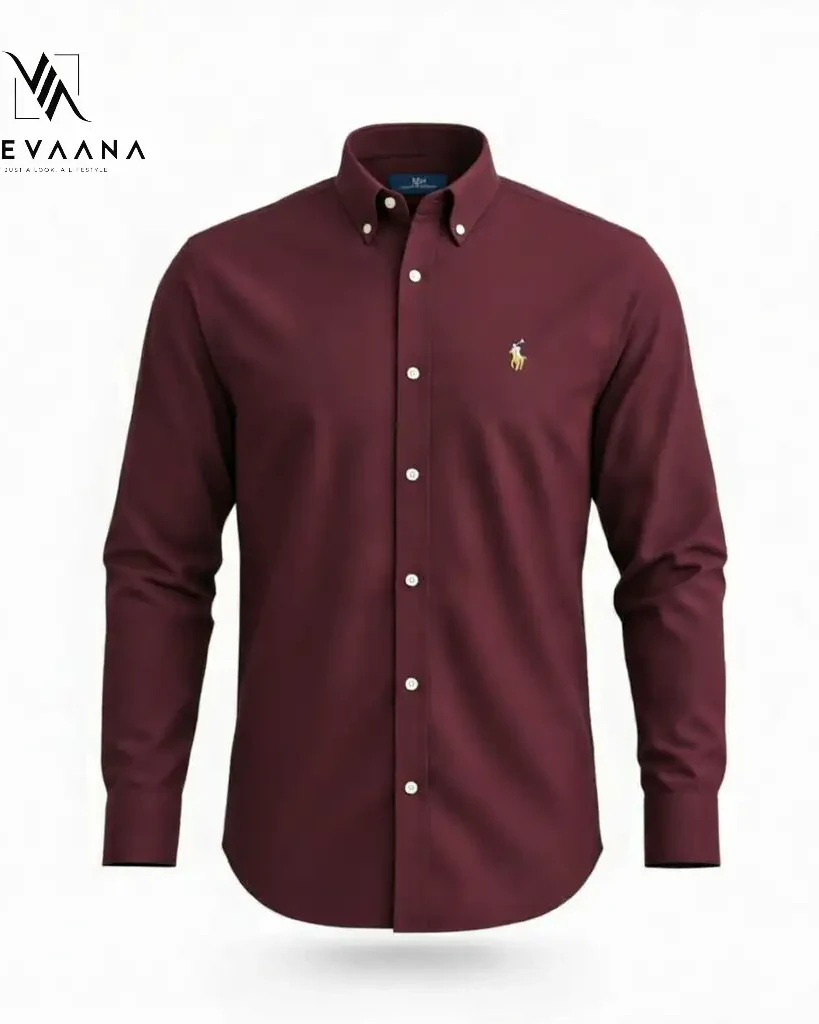 Premium Oxford Cotton Solid Burgundy Maroon