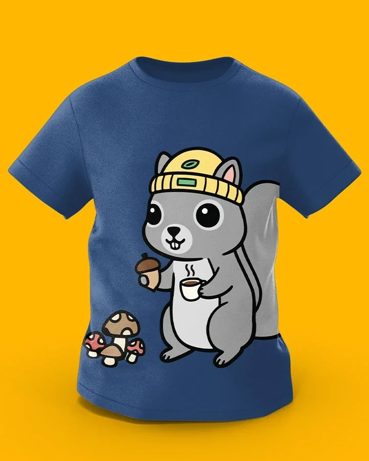 GoofyGiraffe “Cozy Squirrel” Autumn Vibes Kids TEE