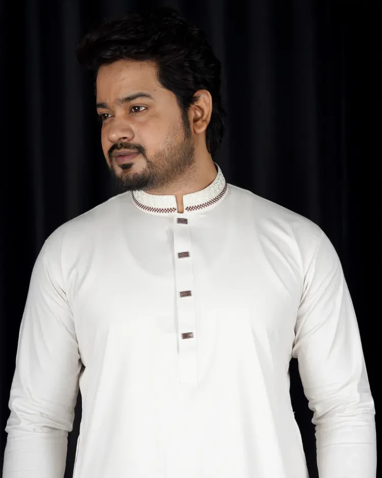 Premium Cuff Hata Panjabi Off-White Color