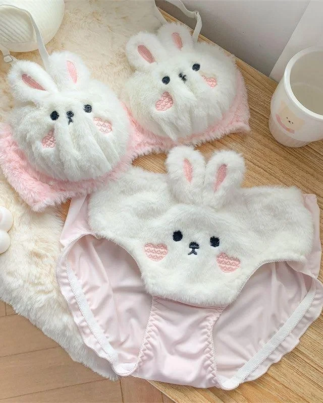 Cute Bunny Bra Panty Set in classic