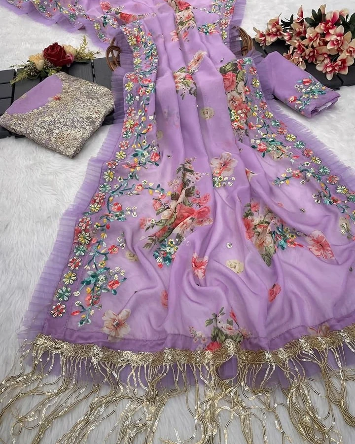 Original indian party three piece unstitched