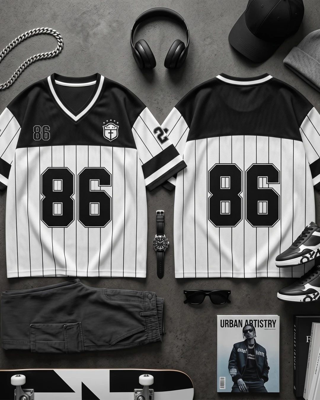 Unisex Oversized Sports Jersey Collection | Premium Streetwear V-Neck T-Shirts | Urban Fashion Tees for Men & Women