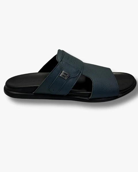 Bowling Men’s Leather Sandal Navy – Lightweight PU Sole & Soft Comfort Insole