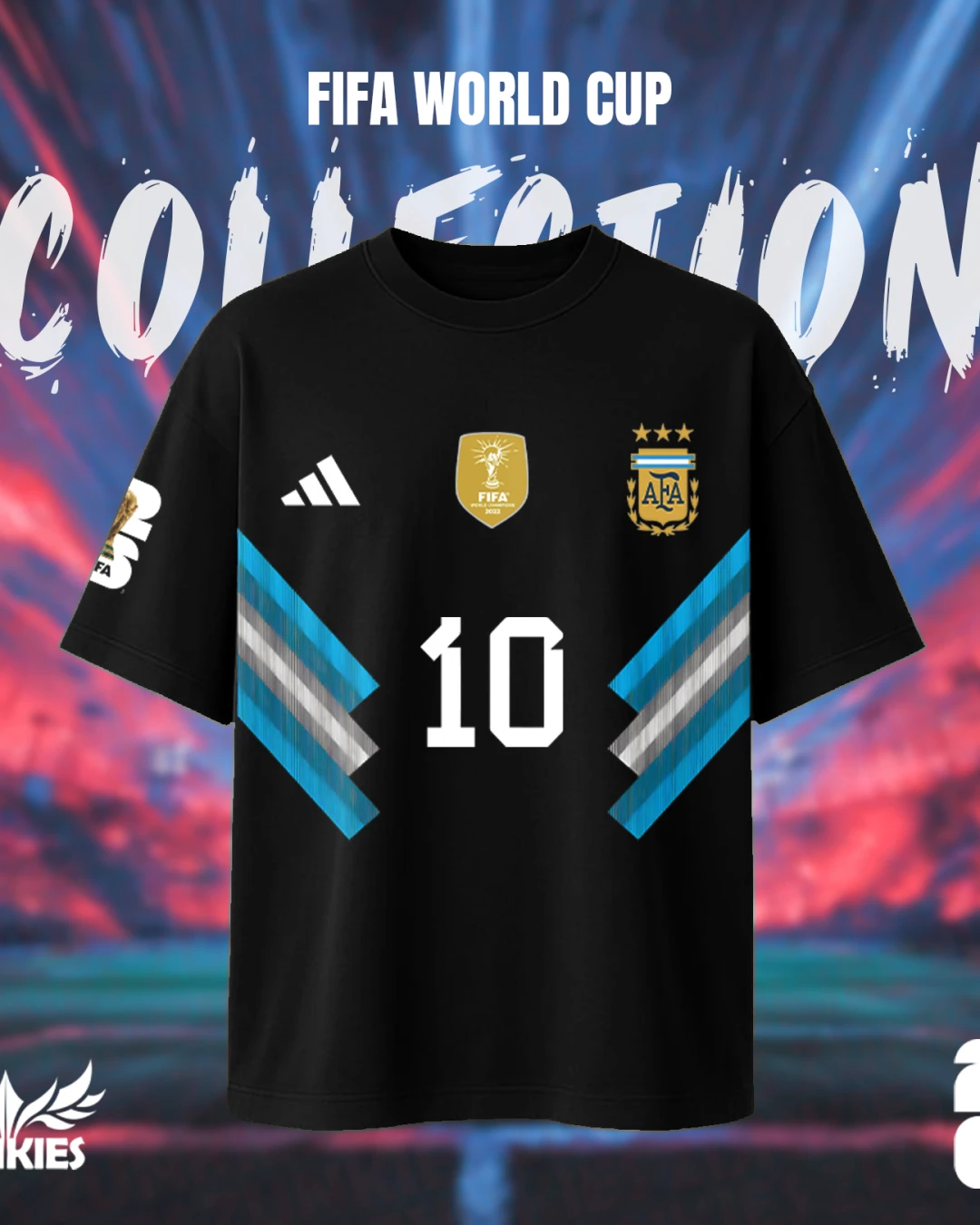Argentina Fifa World Cup - Zunkies Premium Collection - Oversized Drop Shoulder T-shirt