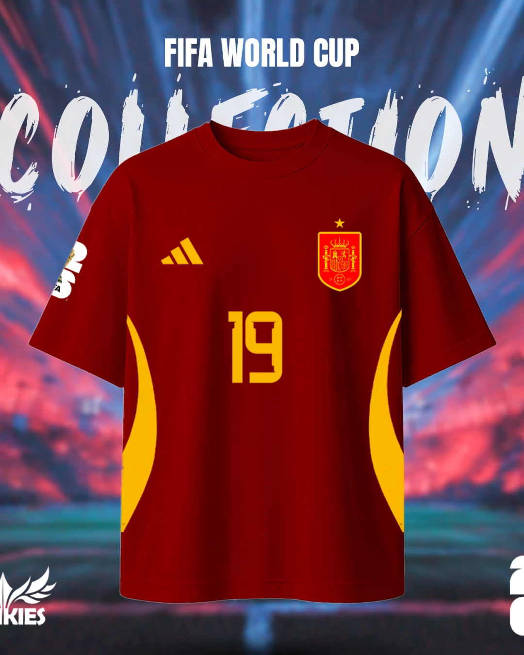 Spain Fifa World Cup - Zunkies Premium Collection - Oversized Drop Shoulder T-shirt