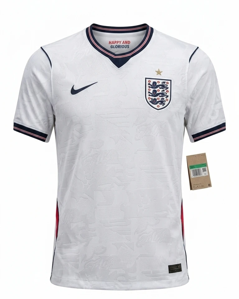 England Home Player Edition Football Jersey