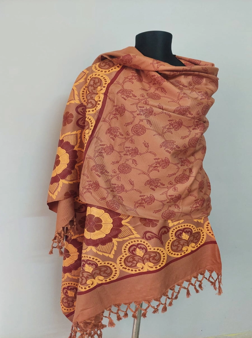 Luxurious Floral Print Winter Shawl