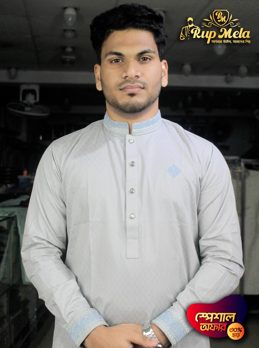 Cuf Haned Plane Cotton Panjabi