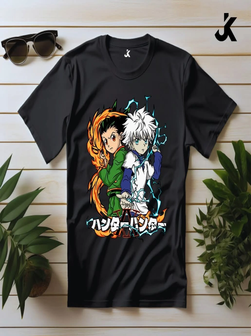 Graphic on a sleek black t-shirt