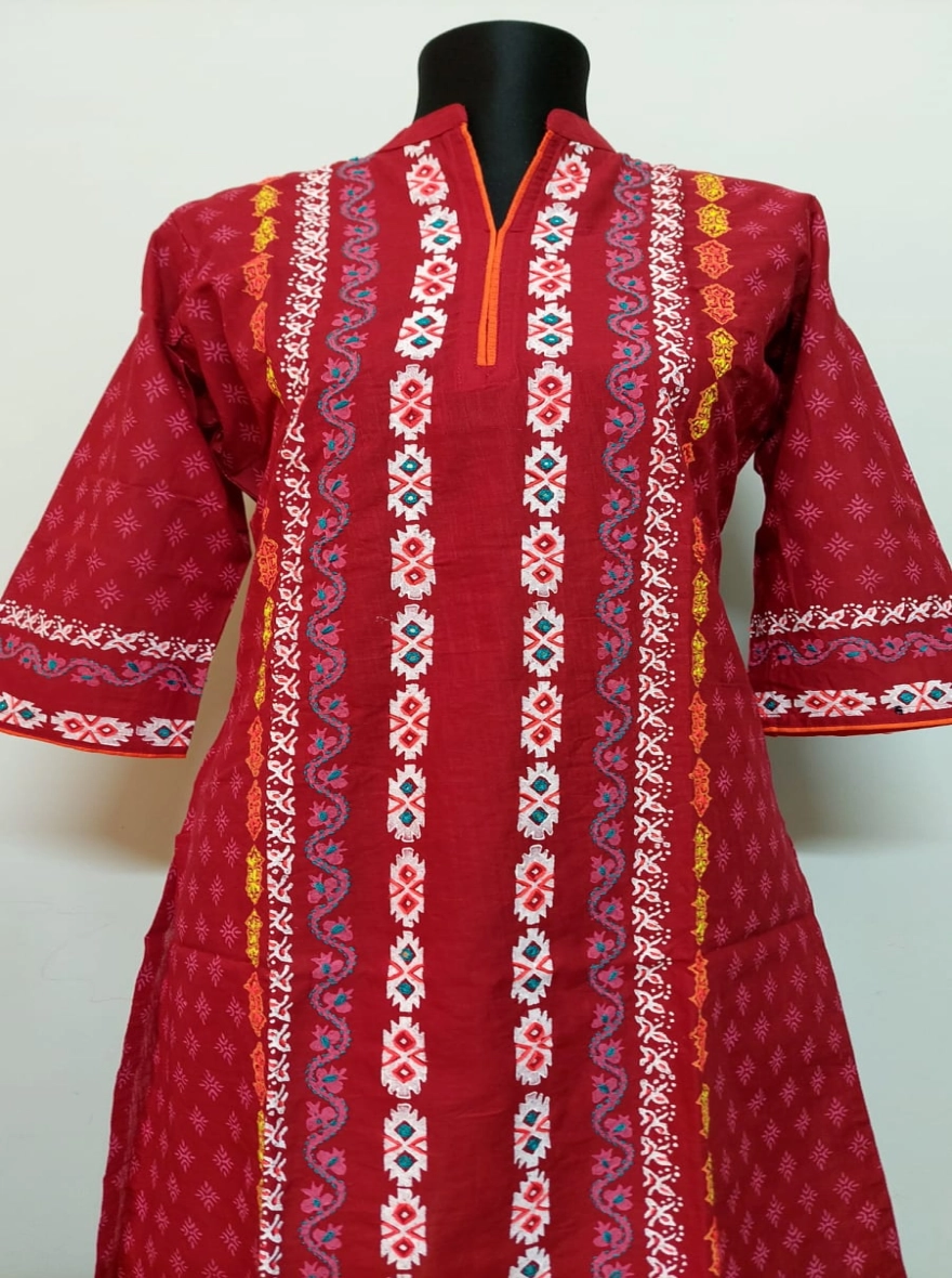 Chai Time Graphic Print Kurti