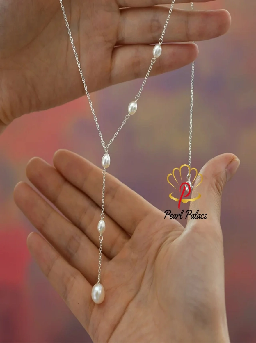 Real S925 Sterling Silver Natural Freshwater Pearl Pendant Necklace Jewelry for Women