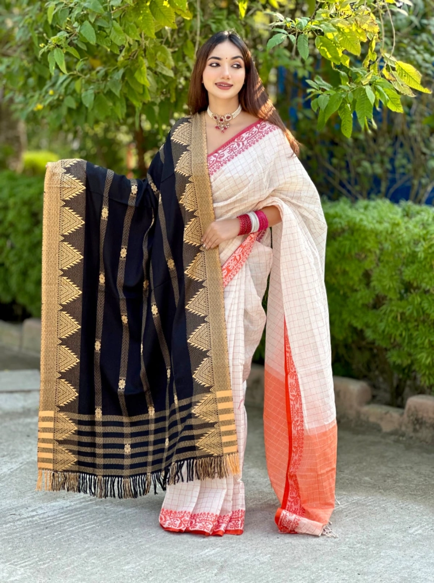 Minakari Jamdani Black