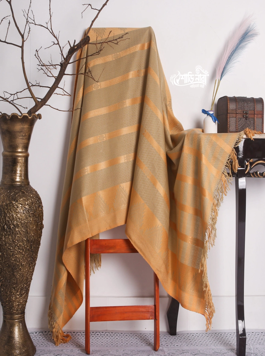 Premium Minakari Jamdani Olive Shawl