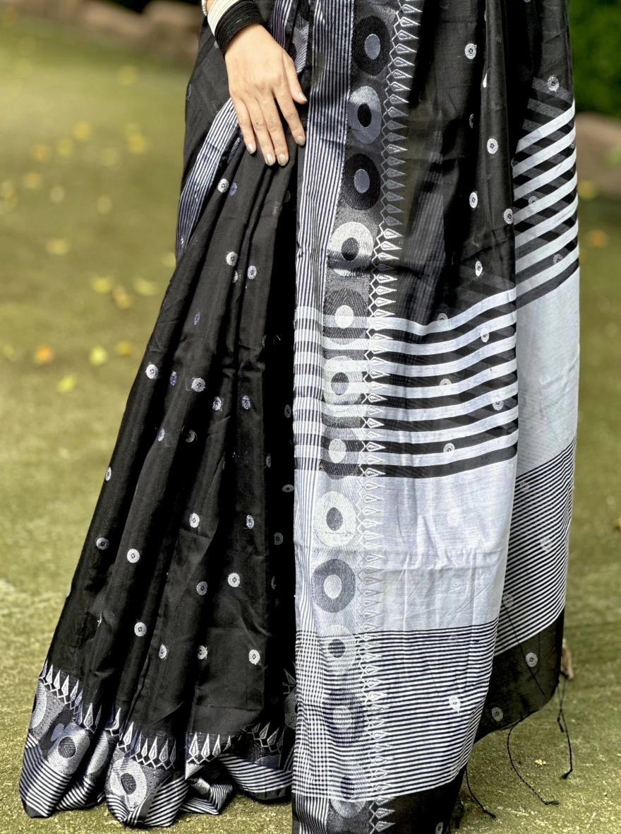 Premium Dhupian Silk Sharee – Ball Print Edition