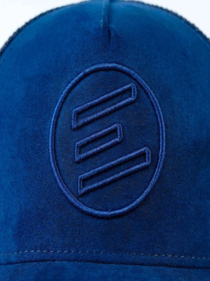 Iconic Navy Blue Suede Trucker Cap