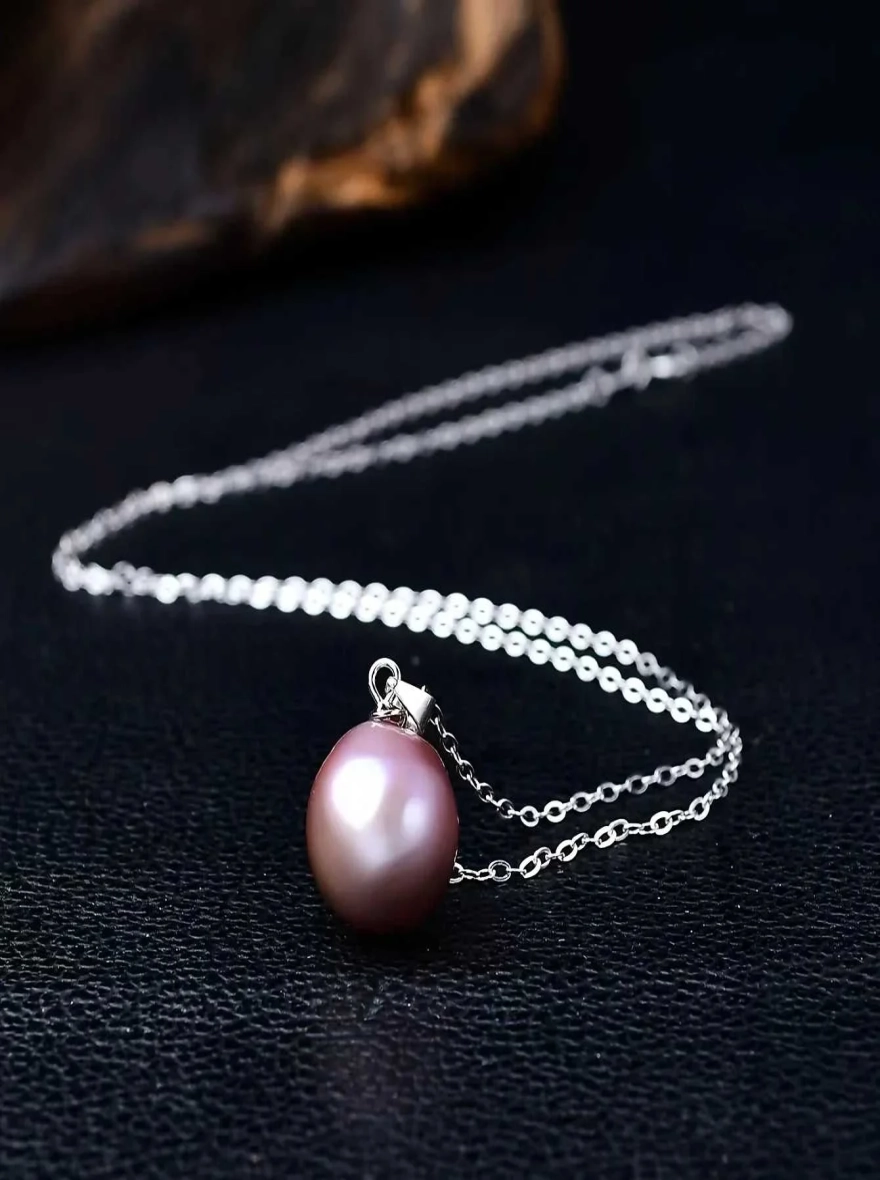 10-11mm Round Freshwater Edison Pearls Pendant Necklaces S925 Sterling Silver Chain Necklaces