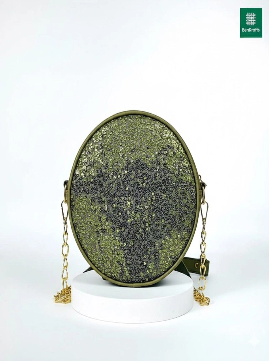 Azure Vine Silver & Gold Embroidered Bag