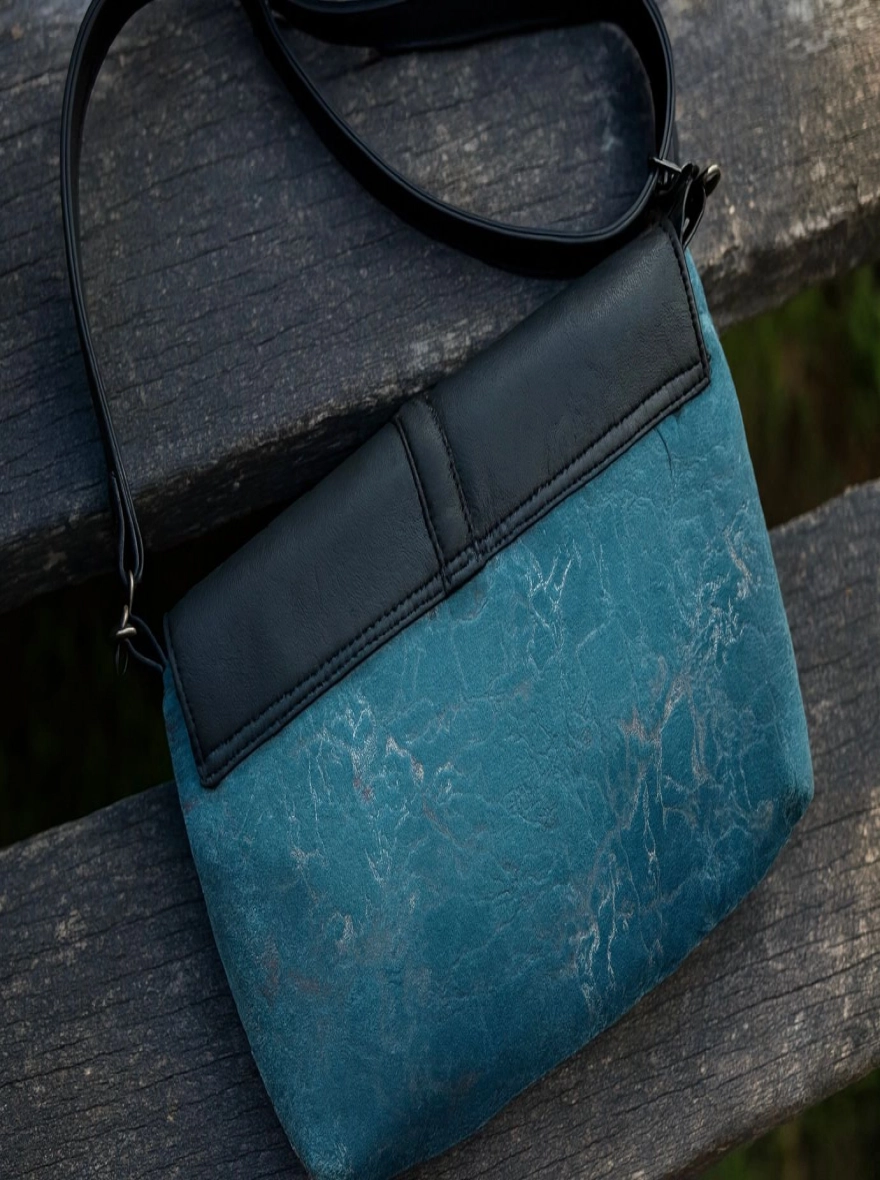 Azure Horizon Abstract Tapestry Crossbody