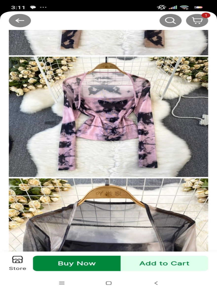 Monochrome Ethereal Butterfly Mesh Top