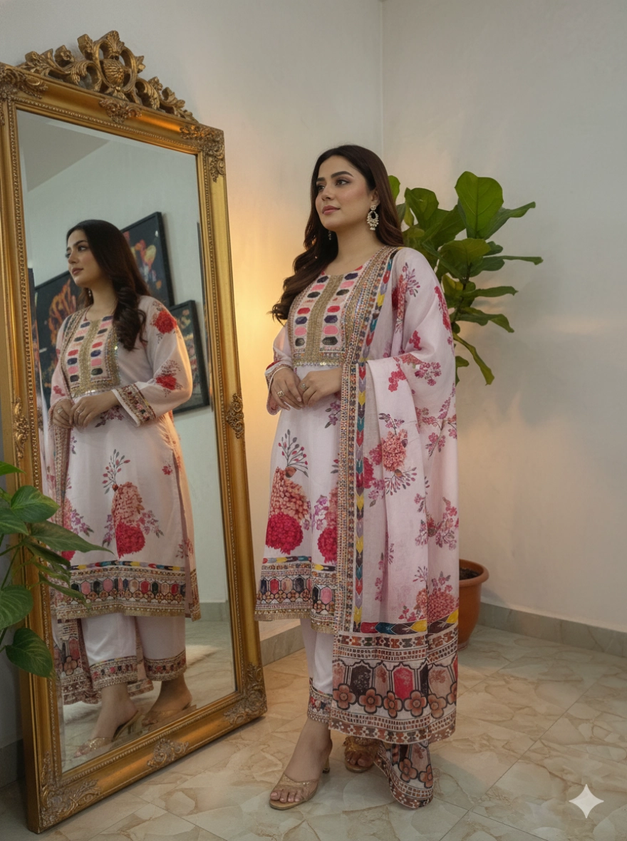 DIgital Print Silk 3pices 