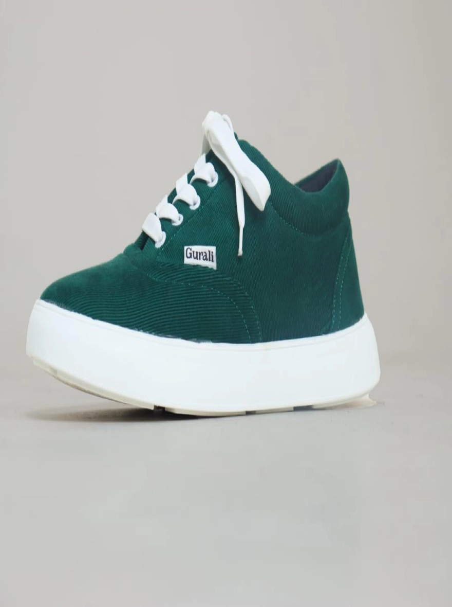 Gurali Cord Fabrics Premium Sneaker for Men - Green