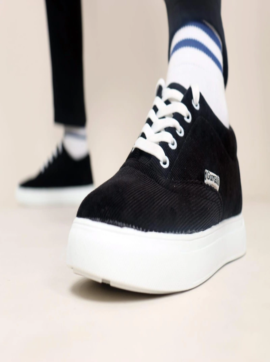 Gurali Cord Fabrics Premium Sneaker for Men - Black