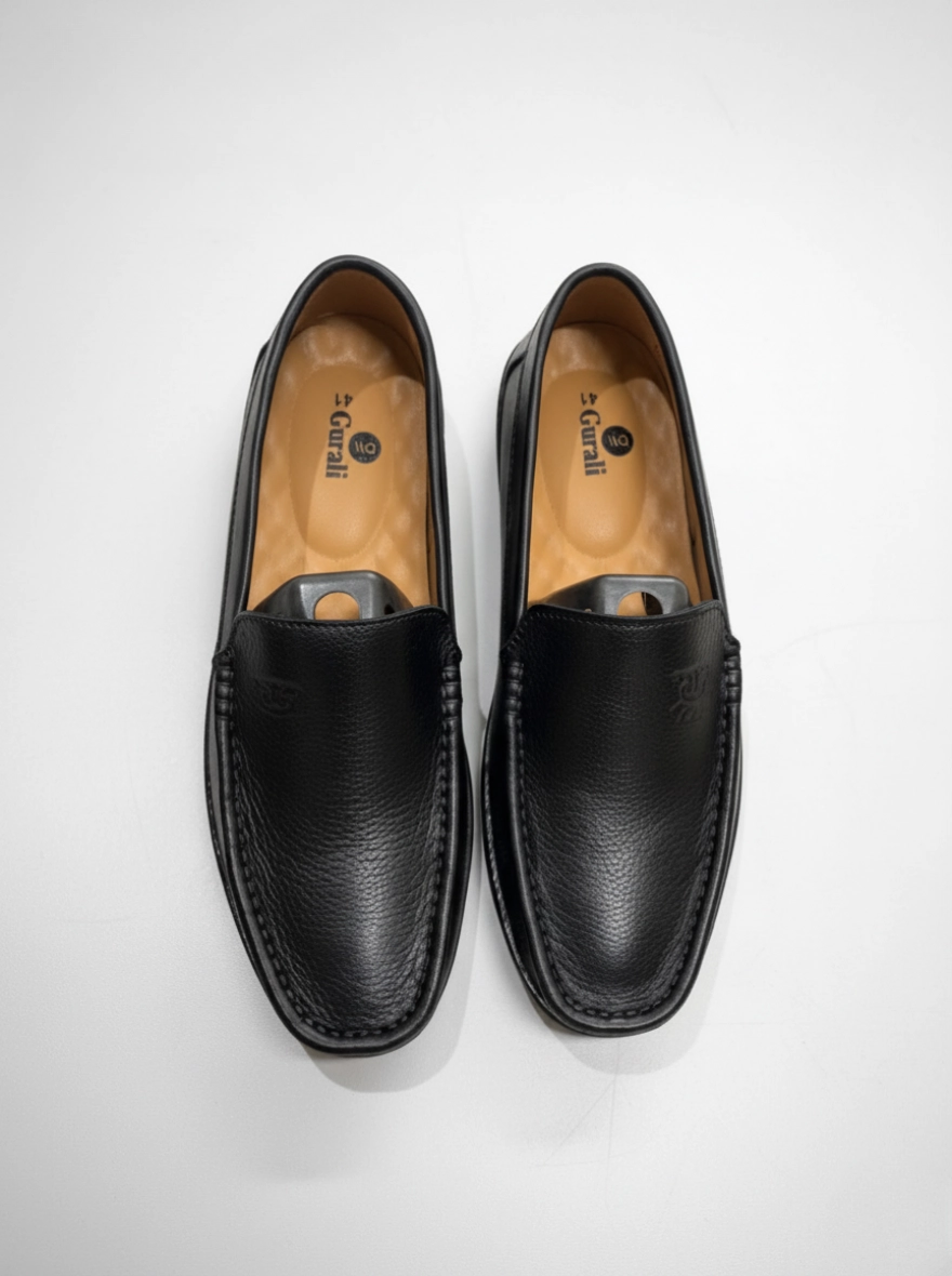 Premium Genuine Leather Loafers for Men - Black