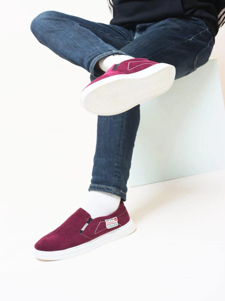 Gurali Cord Fabrics Canvas Sneaker for Men - Maroon, Coffee and Blue