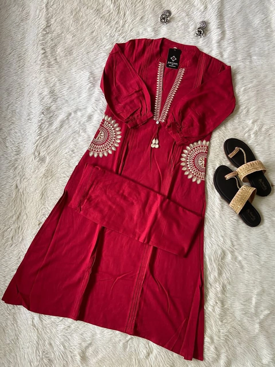 Kurti Set DIgital Embroydery 