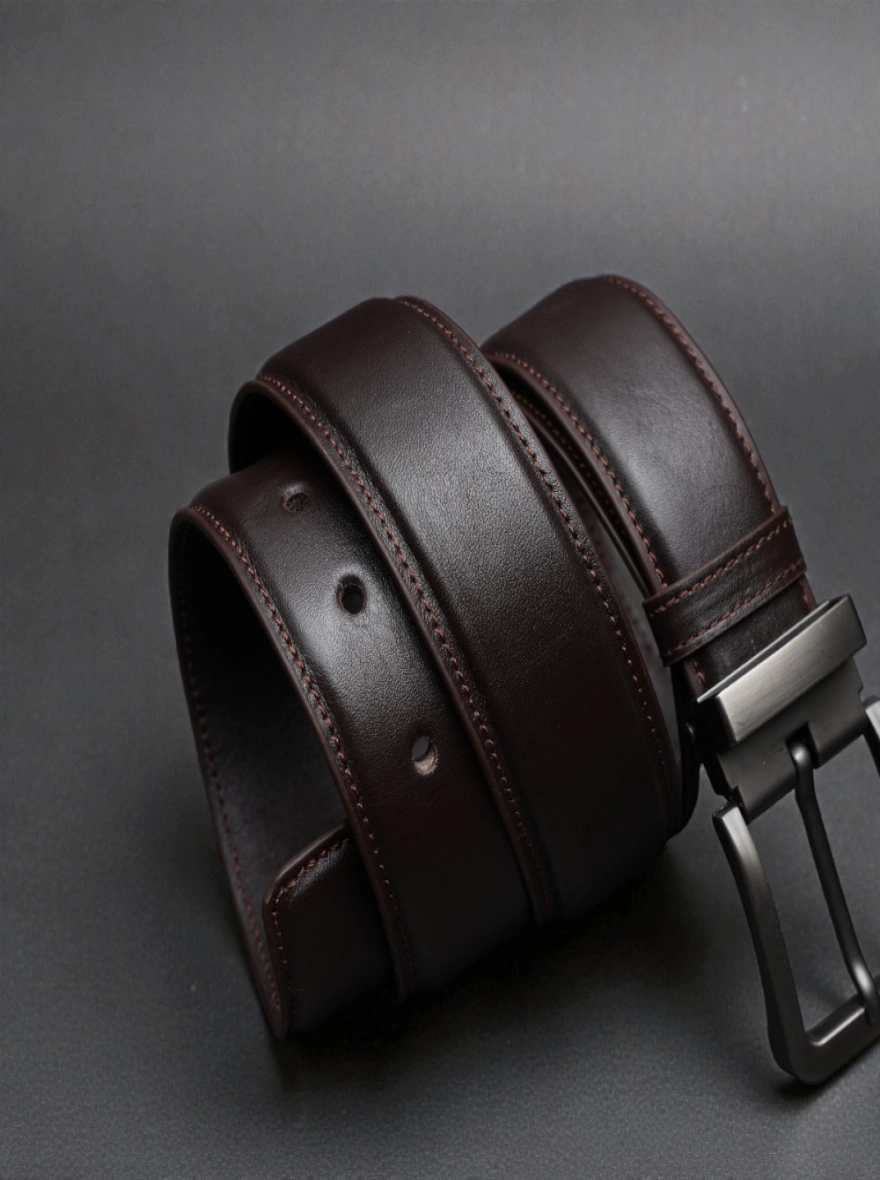 Zays Handcrafted Genuine Leather Belt for Men – Premium Quality, Adjustable, Stylish & Durable Chocolate