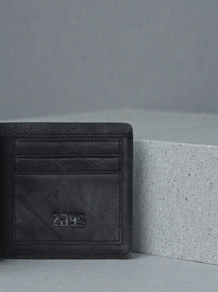 Zays Handcrafted Premium Leather Bifold Short Wallet Bottle Green - Black -Chocolate