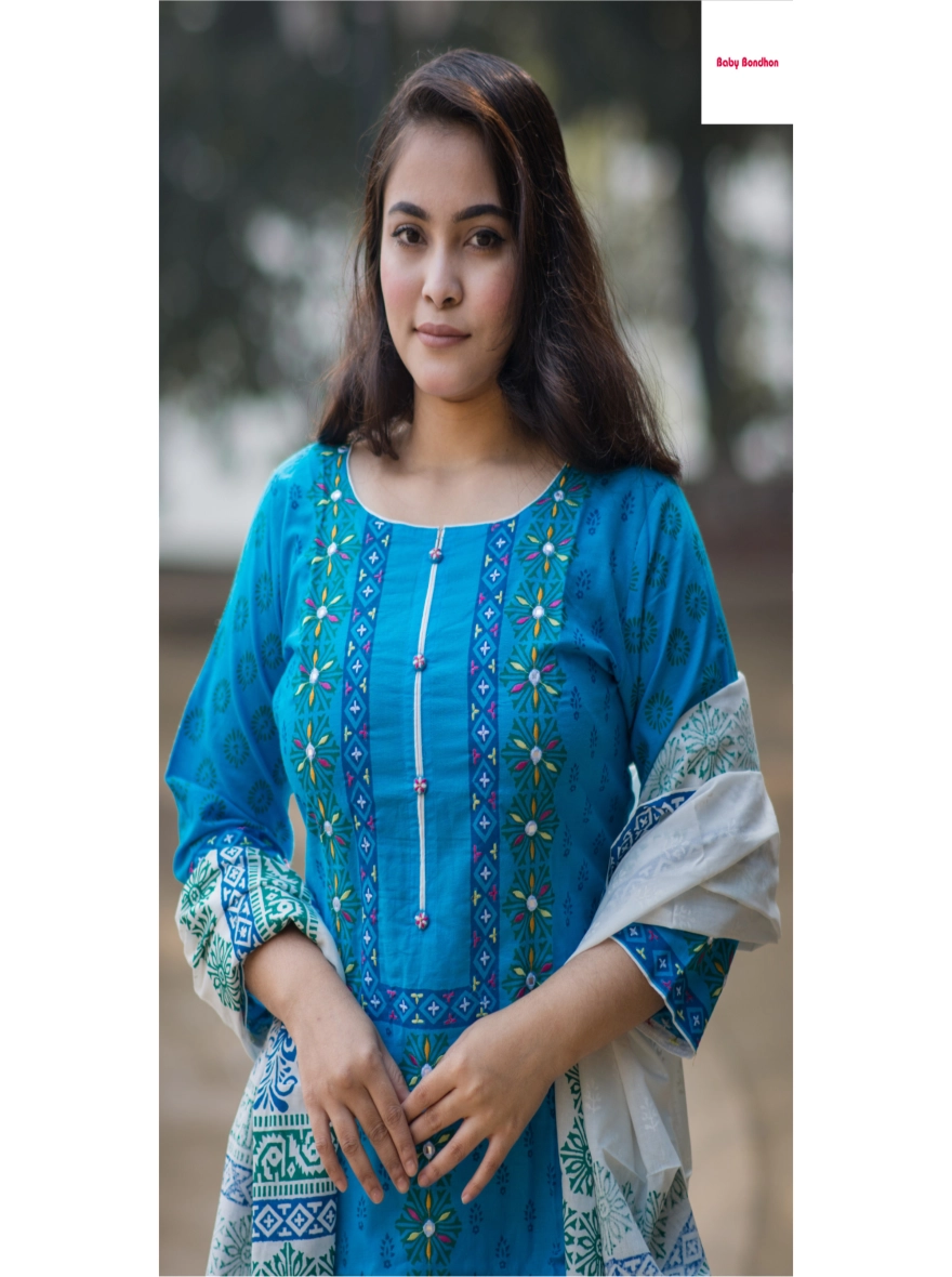 Women's Aarong Cotton Three Piece – 1113