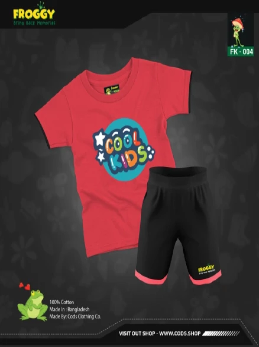 FROGGY KIDS PREMIUM COTTON T- SHIRT SET FK-004