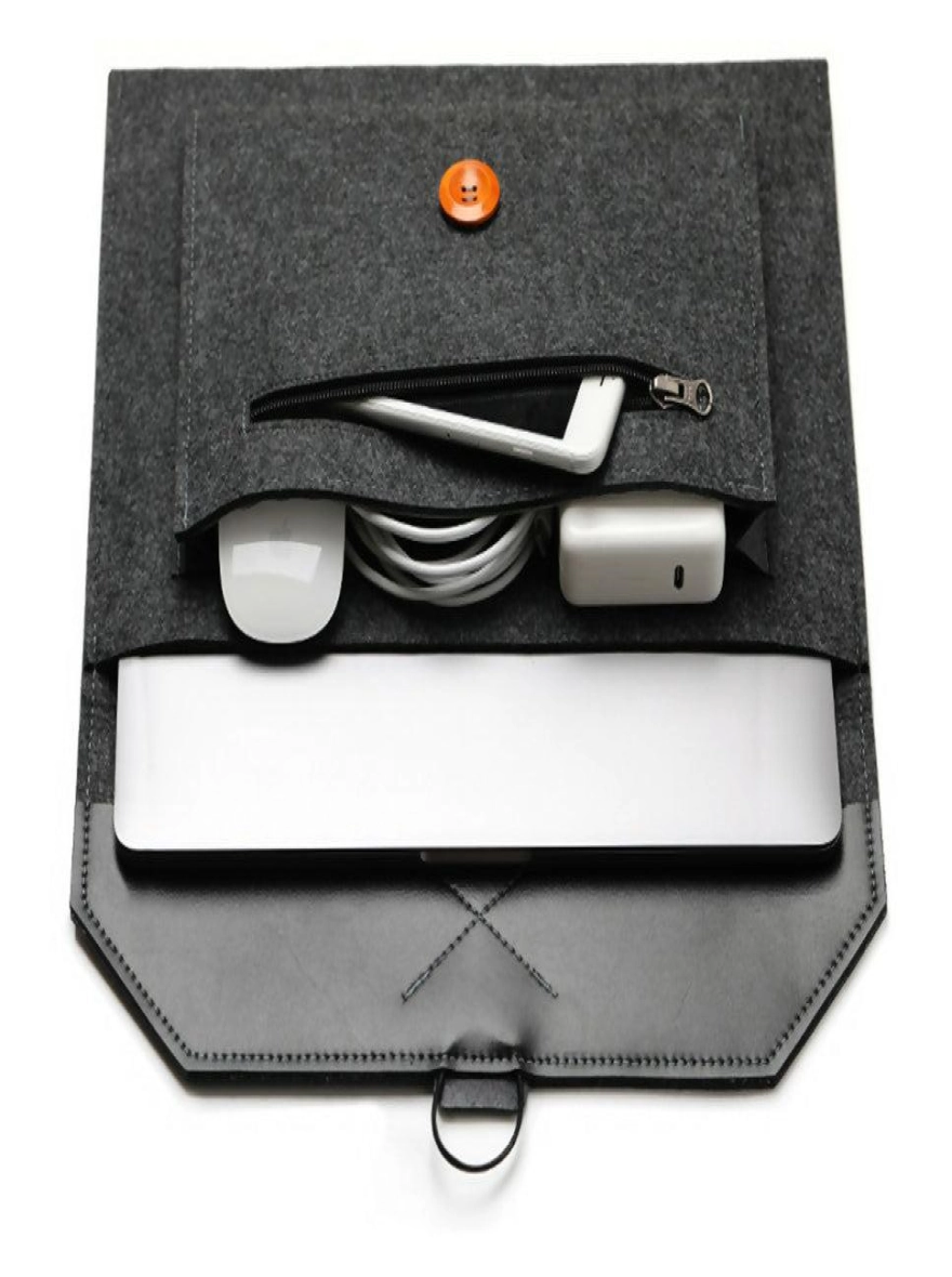 Fashionable Slim Wool Felt Laptop Bag Notebook Sleeve for 13'' Laptop