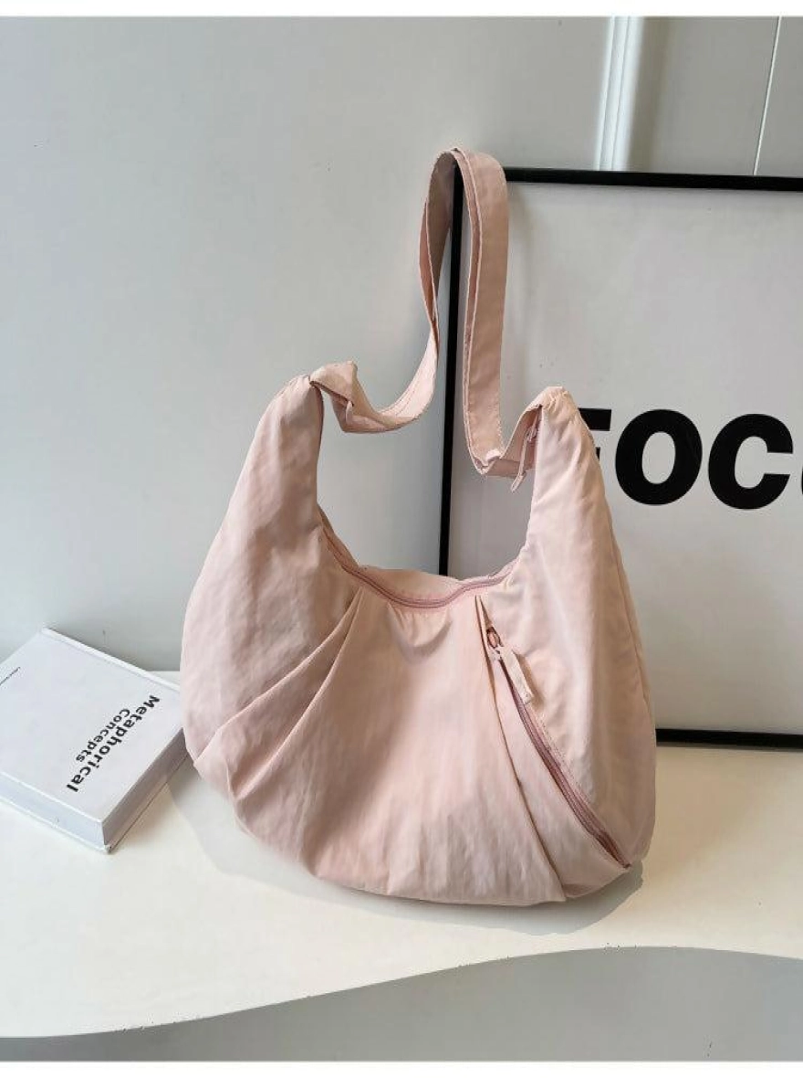 Lightweight Waterproof Nylon Tote Bag with Zipper for Women