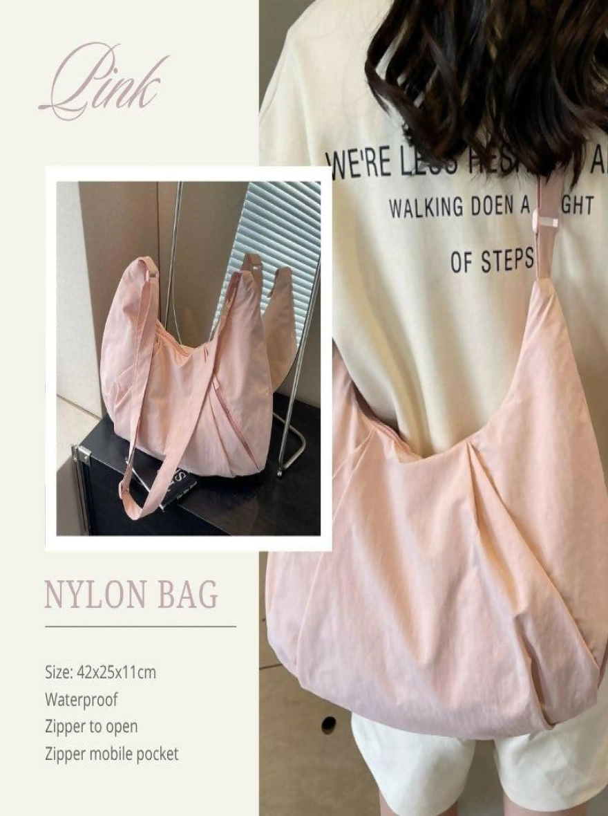 Lightweight Waterproof Nylon Tote Bag with Zipper for Women